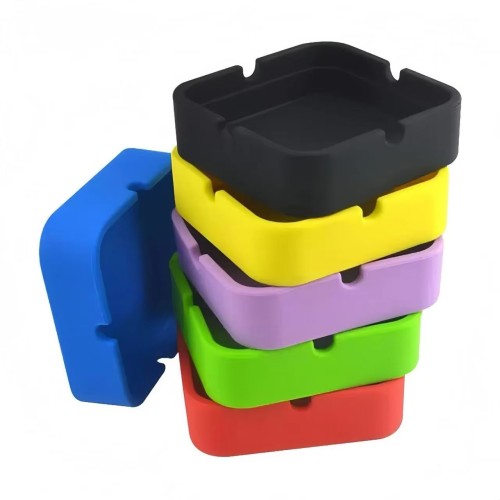 Durable Square Silicone Ashtray for Home Smoking Accessories Cigar and Tobacco Ash Tray Rubber Product