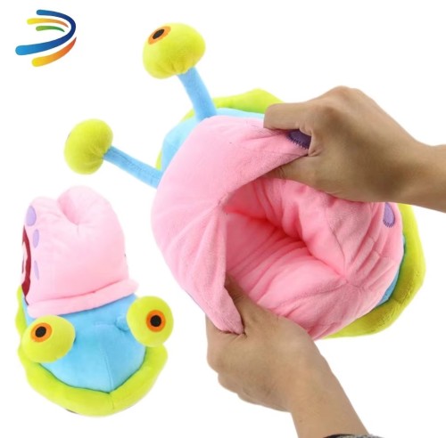 Soft Snail Slipper Warm Plush Fur Gary Outsole Indoor House Slipper Winter Sneaker Slipper