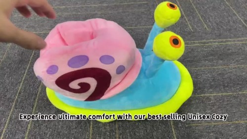 Soft Snail Slipper Warm Plush Fur Gary Outsole Indoor House Slipper Winter Sneaker Slipper