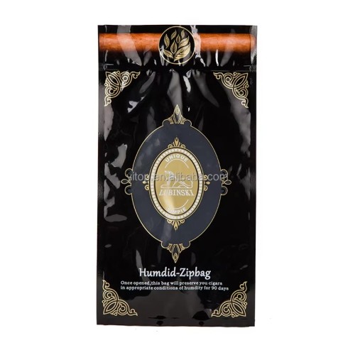 Custom Heat Sealable Aluminum Foil Mylar 3 Side Seal Tobacco Leaf Cigar Wraps Packaging Flat Bags