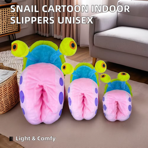 Soft Snail Slipper Warm Plush Fur Gary Outsole Indoor House Slipper Winter Sneaker Slipper