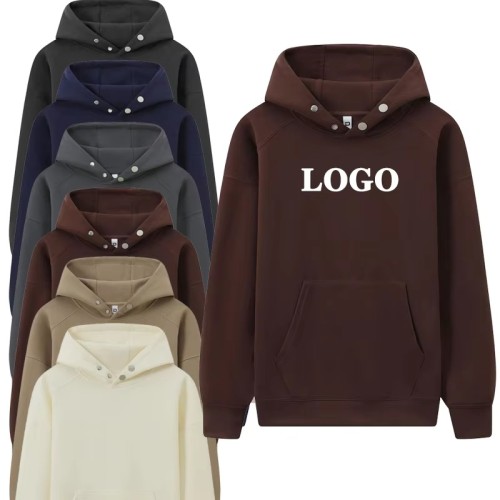Hoodie Embroidery Men's Heavy Weight Shoulder Streetwear Pullover Blank Hoodie