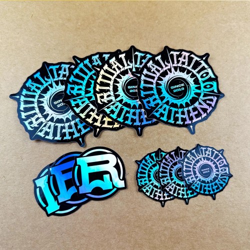 Custom High Quality Logo Stickers Spot UV Raised Die Cut Sticker Digital Printing Waterproof PVC Vinyl Label Stickers