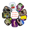 BEYOU 18x14cm Smoking Accessories Tray Printed Logo Portable Tobacco Tin Custom Metal Rolling Tray with Lid