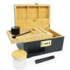 Custom Smell Proof Wooden Bamboo Cigarette Stash Box Smoking Kit Set Accessories Smoke Box with Lock Rolling Tray