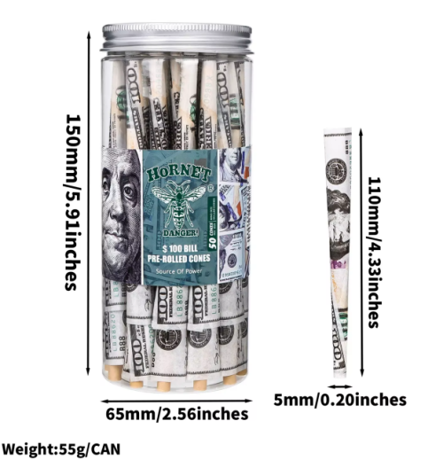 Rolling Paper Packaging Custom Pre Rolled Cone Unbleached Pre Rolled Cone with Tips