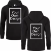 Hoodie Custom Embroidered Brand Logo Plain Black Puff Printing Men's Sweatshirt for Men