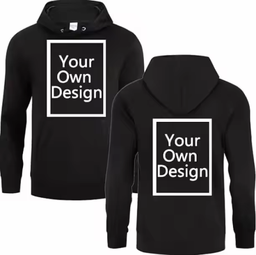 Hoodie Custom Embroidered Brand Logo Plain Black Puff Printing Men's Sweatshirt for Men