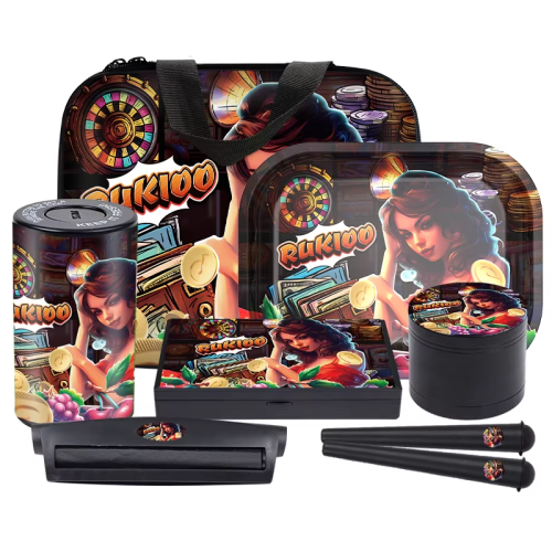 6pcs Portable Smoking Kit Set Custom Logo Metal Rolling Machine Accessories Gift Box Design Packaging Available