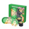 Custom 5in1 Rolling Kit Metal Glass Smoking Set Herb Grinder Ashtray Rolling Tray