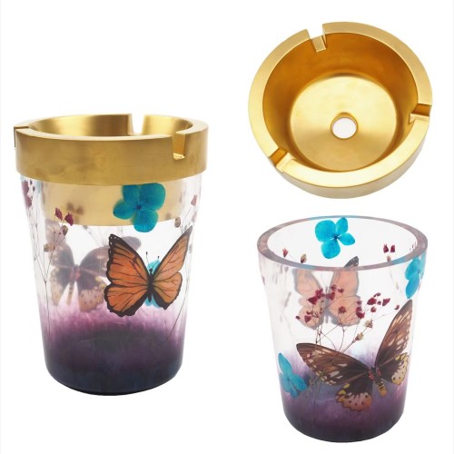 DIY Crystal Resin Drop Rubber Ashtray Double -Layer Vehicle Ashtray Mirror Silicone Mold