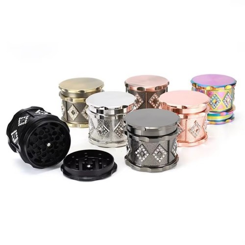 JL-690J-1 New Fashion Custom Herb Grinder 63mm Wood Laser Logo Zinc Alloy Her Grinder