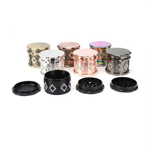 JL-690J-1 New Fashion Custom Herb Grinder 63mm Wood Laser Logo Zinc Alloy Her Grinder