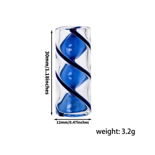12x30mm Spiral Glass Tips Inner Screw Air Flows Blue Yellow Clear Colors Glass Crafts Glass Gifts Wholesale