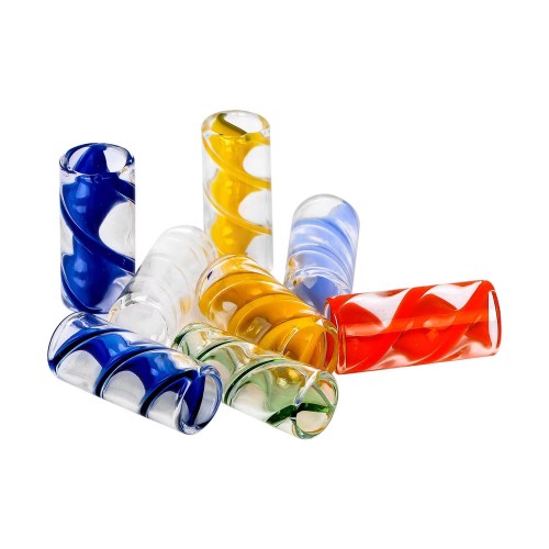 12x30mm Spiral Glass Tips Inner Screw Air Flows Blue Yellow Clear Colors Glass Crafts Glass Gifts Wholesale