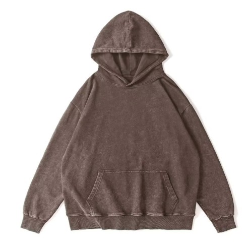 350gsm Heavyweight Hoodie Vintage Hot Sale Autumn Winter Custom Brand Men's Washed Hoodies 500gsm