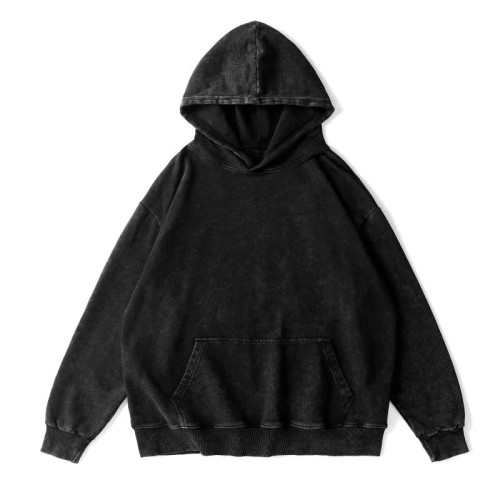 350gsm Heavyweight Hoodie Vintage Hot Sale Autumn Winter Custom Brand Men's Washed Hoodies 500gsm