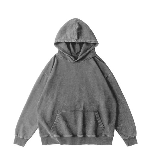 350gsm Heavyweight Hoodie Vintage Hot Sale Autumn Winter Custom Brand Men's Washed Hoodies 500gsm