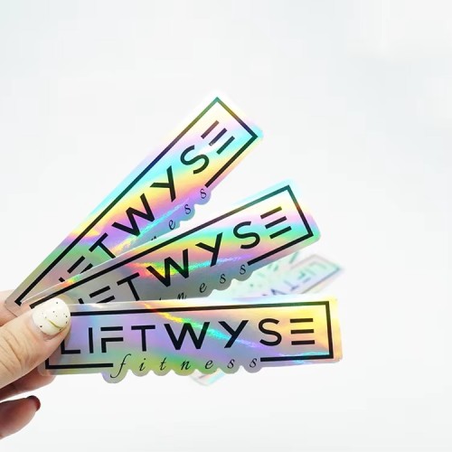 Custom Adhesive Waterproof logo Hologram Holographic Waterproof Mini Stickers Laptop Decorative Animation Stickers