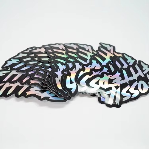 Custom Adhesive Waterproof logo Hologram Holographic Waterproof Mini Stickers Laptop Decorative Animation Stickers