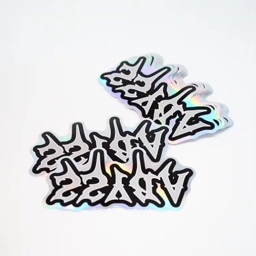 Custom Adhesive Waterproof logo Hologram Holographic Waterproof Mini Stickers Laptop Decorative Animation Stickers