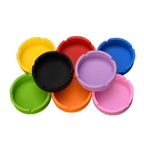 Customized Unbreakable Silicone Round Ashtray for Indoor or Outdoor Smoking Accessories Custom Ashtray