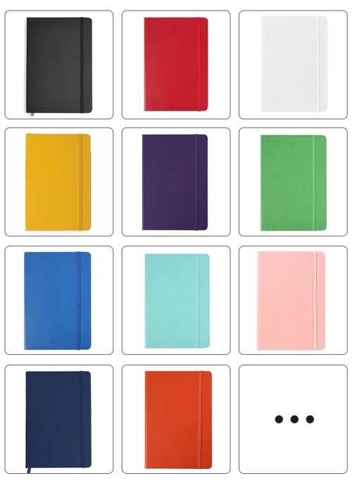 A5 with Elastic Strap Pu Journal Diary Notebook Printed Brand Logo Diary Notepad Note Book Custom PU Leather Notebook