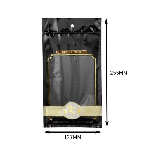 Custom Printing Cigar Humidifier Bag Plastic Smell Proof Ziplock Cigarillo Packaging Travel Cigar Humidor Bag