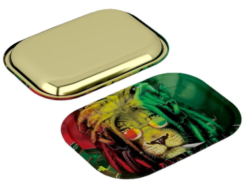 Wholesale 25x18CM Metal Tin Rolling Trays Tobacco Cigarette Serving Tray Smoking Accessories Tray