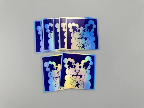 Custom Die Cut Sticker Sheet Company Designed Cartoon Logo Adhesive Label Printing Waterproof Holographic Vinyl