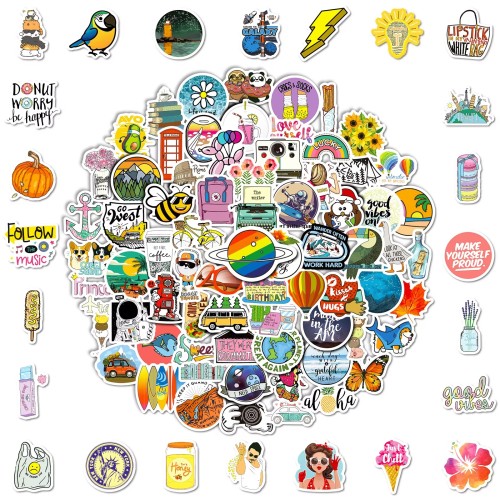 Custom Design Cute PVC Vinyl Sticker Pack Printing Kawai Aesthetic Waterproof Die Cut Logo Stickers Bulk
