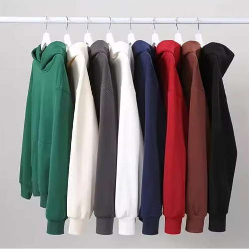 Plus Size Men's Hoodies 100% Cotton Blank Hoody Custom Printing Your Brand Logo Fleece Oversized Pullover Hoodie