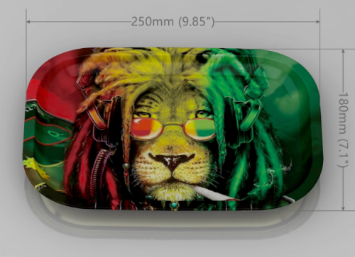 Wholesale 25x18CM Metal Tin Rolling Trays Tobacco Cigarette Serving Tray Smoking Accessories Tray