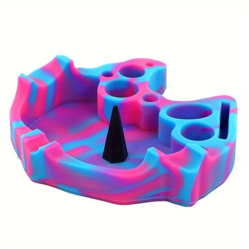Factory Wholesale Smoke Shop Concave Heat Resisting Silicone Ashtray Smoker's Ash Tray with Cone Base