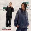 Custom Logo Oversized Hoodie Blanks Solid Pattern Washed Digital Printing Hoodies for Winter