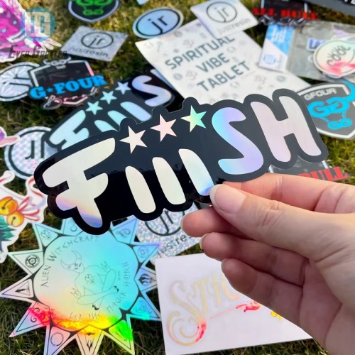 Manufacturer Custom UVproof Waterproof White PVC Die Cut Vinyl Stickers Holographic Sticker