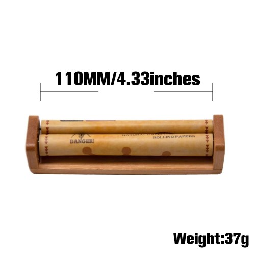 Bamboo King Size Rolling Machine Bamboo Wood 110mm Cigarette Roll Your Own Tool Manual Rolling Tool Custom Logo