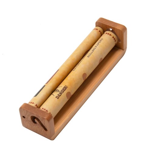 Bamboo King Size Rolling Machine Bamboo Wood 110mm Cigarette Roll Your Own Tool Manual Rolling Tool Custom Logo