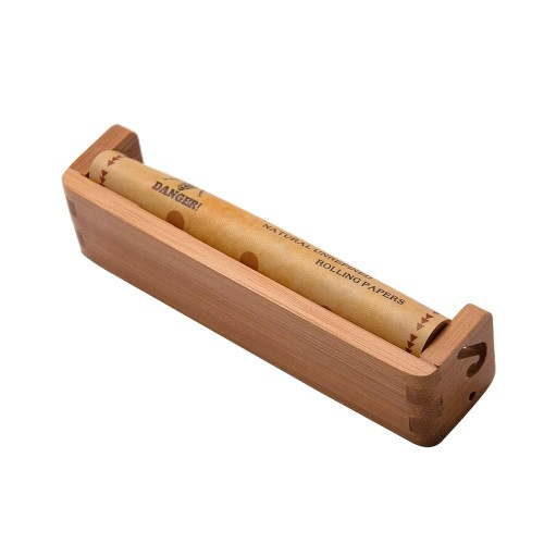 Bamboo King Size Rolling Machine Bamboo Wood 110mm Cigarette Roll Your Own Tool Manual Rolling Tool Custom Logo