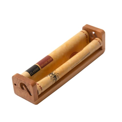 Bamboo King Size Rolling Machine Bamboo Wood 110mm Cigarette Roll Your Own Tool Manual Rolling Tool Custom Logo