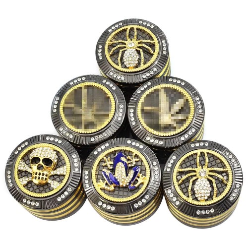 Custom Logo Zinc Alloy Premium Metal Grinder Wholesale Diamond Animals Manual Herb Grinder