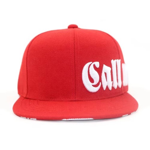 Factory Direct Retro Hat Buckle Custom 3D Embroidered Red Men's Hip Hop Snapback Hat