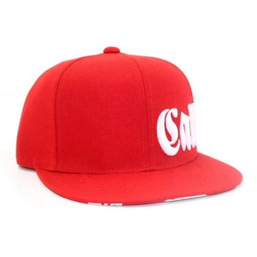 Factory Direct Retro Hat Buckle Custom 3D Embroidered Red Men's Hip Hop Snapback Hat