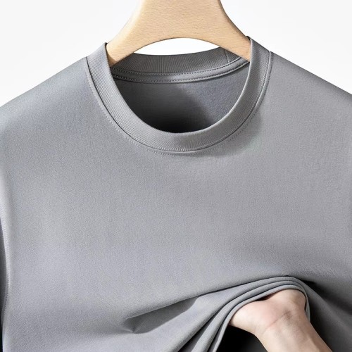 Custom Plain Heavyweight T-shirt Luxury Tshirt Custom Print logo Mock Neck Blank t Shirt for Men High Quality Brand