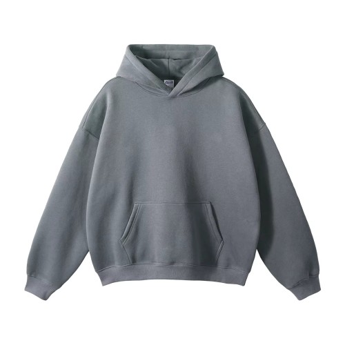 Customized logo Oversized Velvet Thickened Hoodie Trendy Brand Loose Fleece Lining 350gsm Hoodie for Men