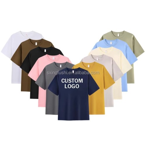 Customize Your Brand LOGO Screen Printed Blank Men's Luxury T-shirt Crew-neck Men's T-shirt