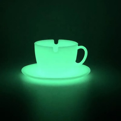 Custom logo Printing Luminous Camouflage Color Cup Shape Silicon Ashtrays Glow in the Dark Silicone Table Ashtray