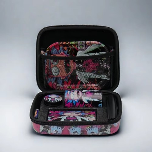 WAWA Wholesale 6 PCS Tobacco Smoking Set With Stash Jar and Plastic Ashtrays Rolling Tray Smoking Accessories Kit