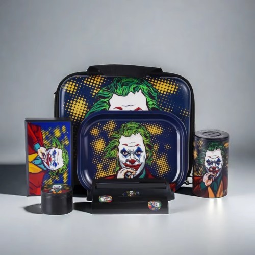 WAWA Wholesale 6 PCS Tobacco Smoking Set With Stash Jar and Plastic Ashtrays Rolling Tray Smoking Accessories Kit