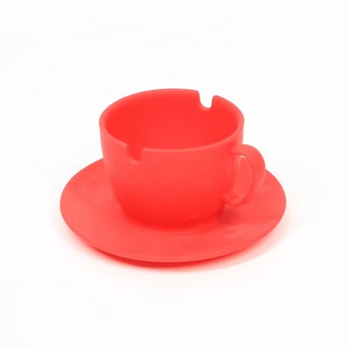 Custom logo Printing Luminous Camouflage Color Cup Shape Silicon Ashtrays Glow in the Dark Silicone Table Ashtray
